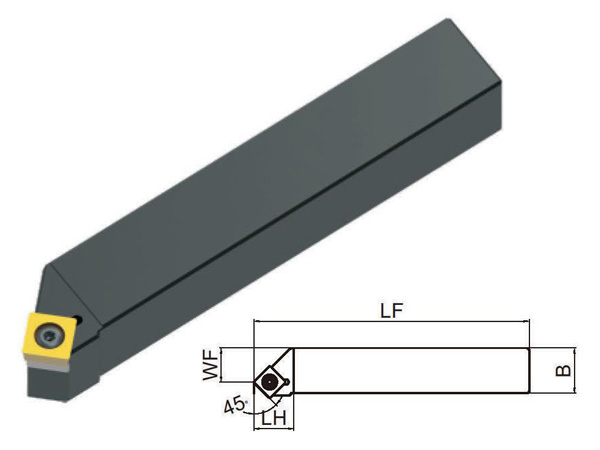 螺钉夹紧车削方刀杆：SSDCR/L